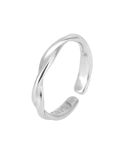 Sterling Silver Simple Twisted Women's Ring