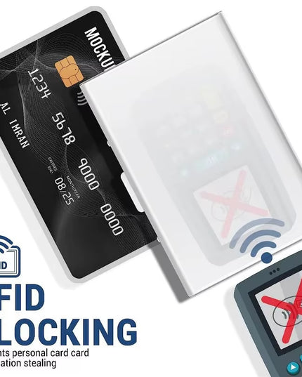 Mirror polished aluminum metal Antitheft anti Rfid Blocking ID & Bank Credit Card Holder Wallets