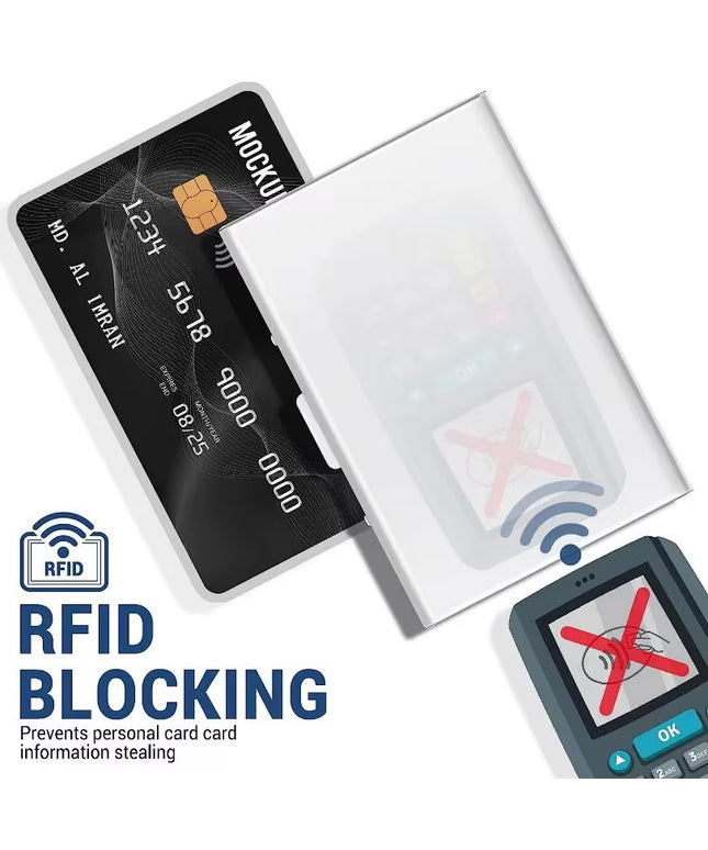 Mirror polished aluminum metal Antitheft anti Rfid Blocking ID & Bank Credit Card Holder Wallets