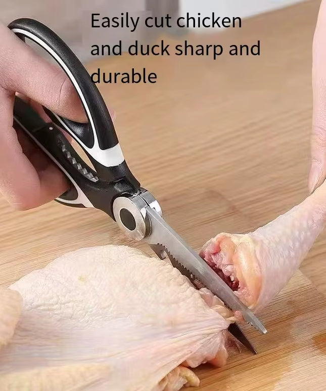 Multifunctional stainless steel Kitchen Scissors(Fish /Vegetables /meat or Bone /bread) with bottle cap