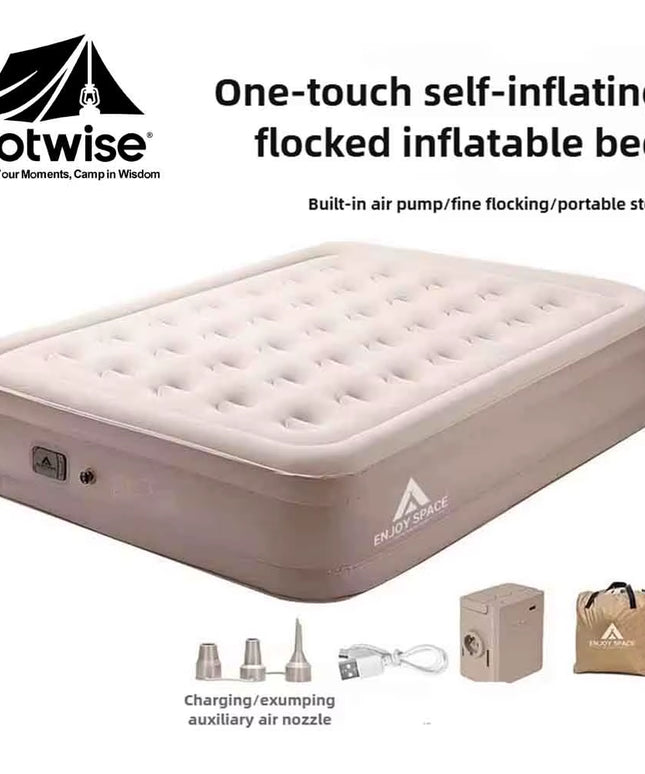 Single & Double PVC Self Inflatable and deflatable Sleeping thickened Air Mattress with Built-In Pump 