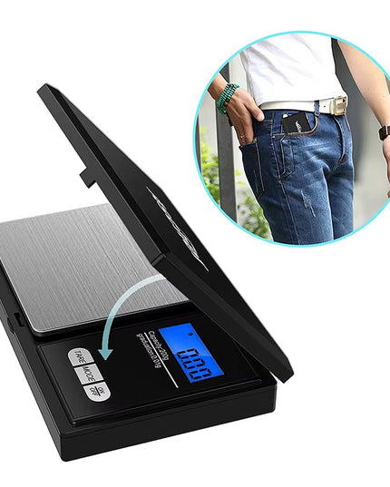 PreciseScale - 1000G x 0.1G Mini Stainless Steel Electronic Digital Pocket jewelry Scale 