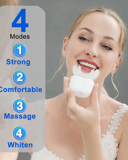 UBrush - Portable Oral Care U-Shaped Electric Toothbrush 360 Degree U-Shaped Automatic Electric Toothbrush 