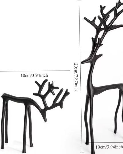 Aesthetic and Modern Reindeer Resist Black Finish Statue art decoration (best to buy and match both)