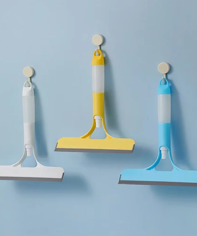 3 in 1 Multi functional Window Cleaning glass Wiper with Spray Bottle and Microfiber Scrub 