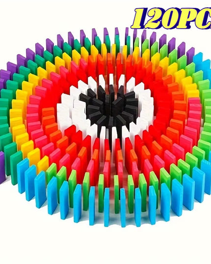 120Pcs Domino Set - Multicolor Building & Stacking Blocks Board Game