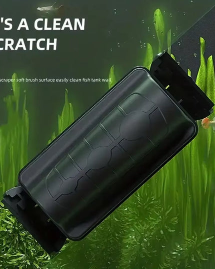 Double Blade Magnetic Aquarium Brush for Effortless Cleaning for Glass - Suitable for All Aquariums
