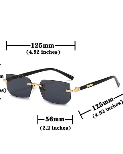 3pcs set classic Rimless Fashion unisex Sunglasses 