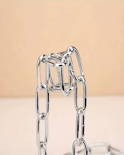 Decorative simple Iron Chain Wine bootle holder Rack 