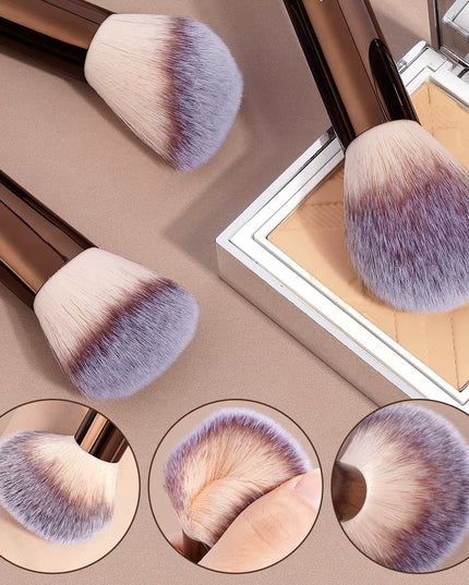 Maange 13Pcs set -Premium Synthetic Hairs Makeup Brushes Soft Gentle for Foundation Eyeshadow Powder with 2Pcs Air Cushion Puffs Kit
