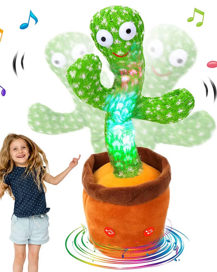 Repeating & Dancing Cactus  - with 120 Song Speaker Talking Usb Battery Voice Repeat Plush Cactus DancingToy