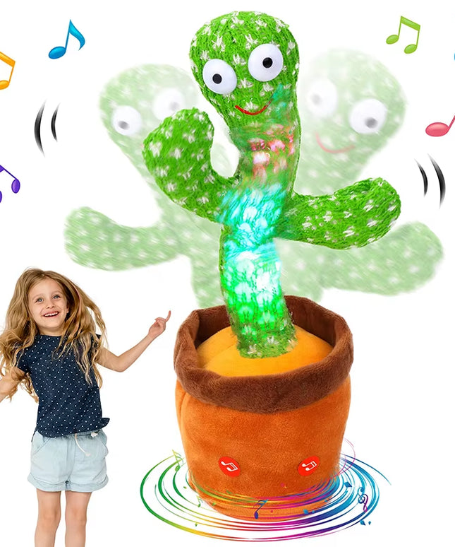 Repeating & Dancing Cactus  - with 120 Song Speaker Talking Usb Battery Voice Repeat Plush Cactus DancingToy