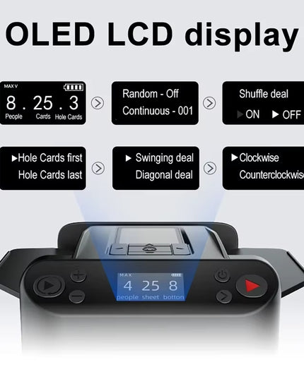 360° Rotating Automatic Card Shuffle Dealer Machine 2 in 1 Playing Cards Shuffling Dealing 