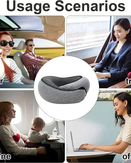 Portable Travel Snail Style Neck Pillow Memory best for Neck Support, Soft and supports all around the neck