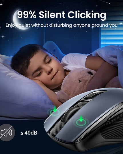 Ergonomic Wireless Mouse – Silent Click, 4000 DPI, 6 Buttons, 5.0 Bluetooth 