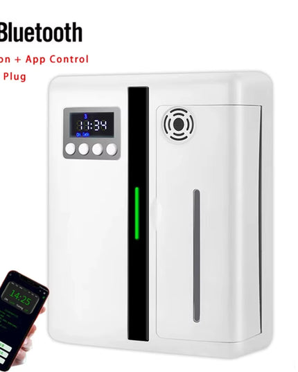 Smart wall mountable Bluetooth app controlled Fragrance Diffuser Air Freshener with Coverage 300M³ Room for Essential Oil 