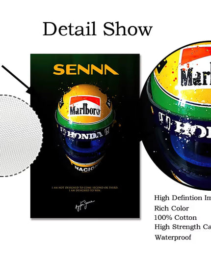 Modern F1 Racing legend "senna" Canvas Posters art -50x70cm (no frame)