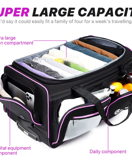 Large-Capacity Multi-use Closet Style Carry-On Luggage Bag with clothes hanger stand 