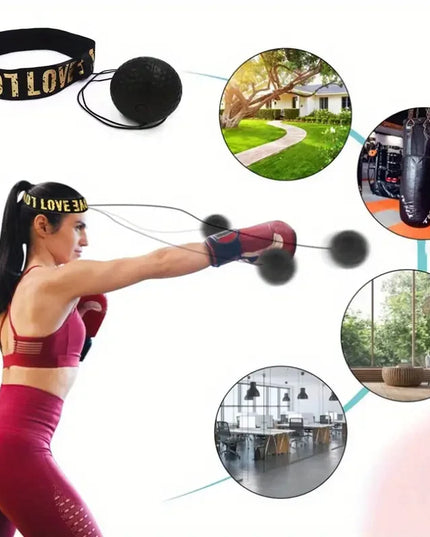 Training head band with elastic attached ball for speed improvement boxing / MMA 