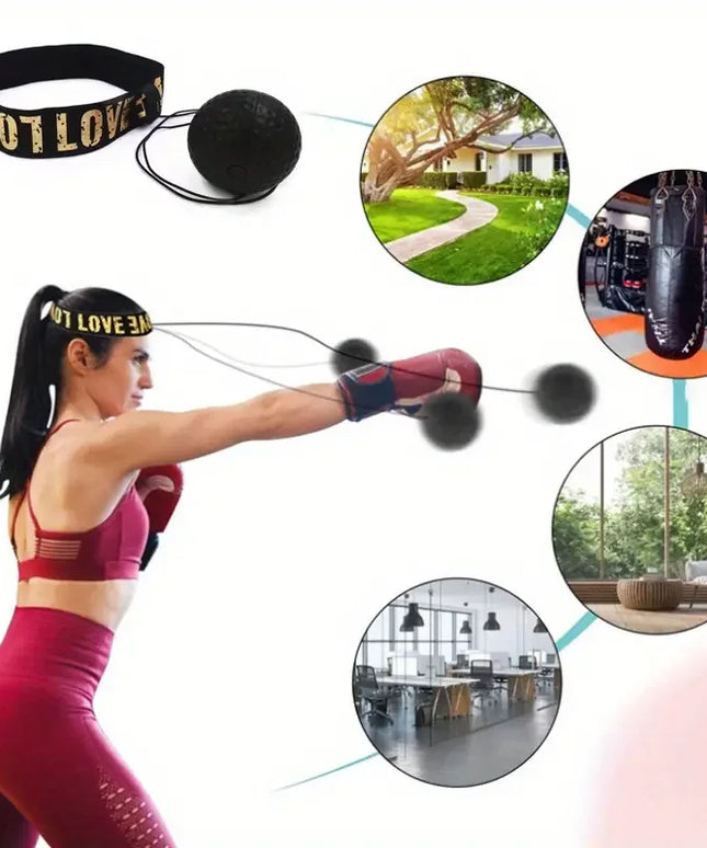 Training head band with elastic attached ball for speed improvement boxing / MMA 