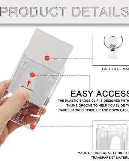 Transparent Card/ ID case with Retractable Keychain -1pcs