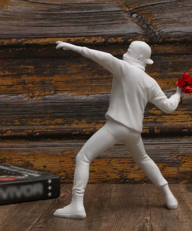 Banksy Flower Thrower resin art Statue -1pcs