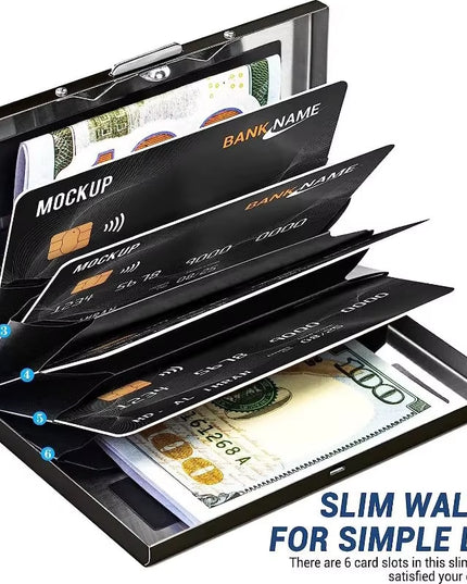 Mirror polished aluminum metal Antitheft anti Rfid Blocking ID & Bank Credit Card Holder Wallets