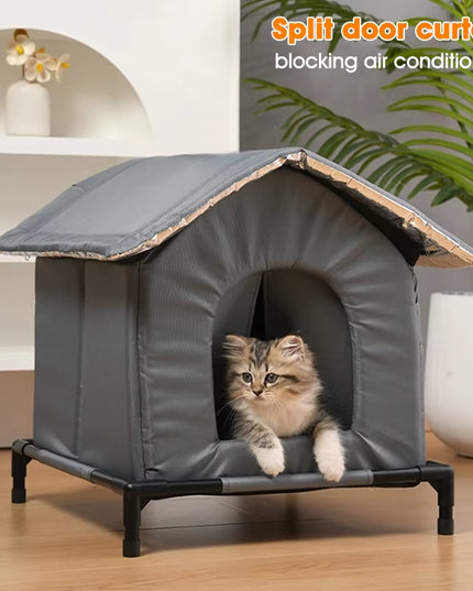 lifted Outdoor stray cat shelter house (thick Waterproof , moisture proof and thermal insulated foldable and washable )