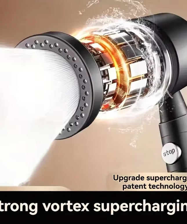 High Pressure Water Saving Filter Shower Head with 5 pressure Modes- set with 5 filter or 1.5M extension