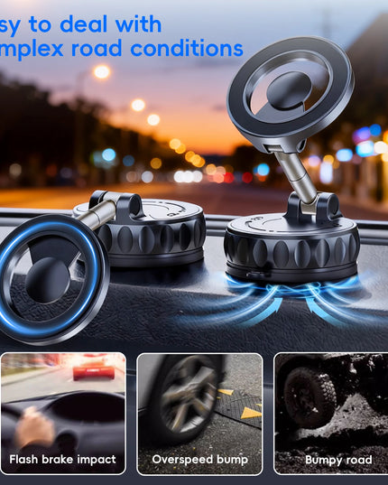 Magnetic Car Phone Holder for MagSafe – 360° Adjustable Dashboard Mount