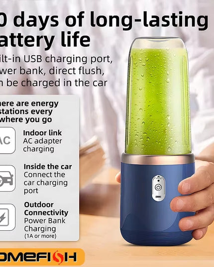 juicerblend - small rechargable juice maker / blender & juice cup + 2pcs cups