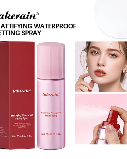 Waterproof long lasting Mattifying Setting Spray, Glossy Matte Base Makeup Control Oil, Non-Sticky Make-Up Fixer Spray for All Skin