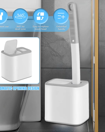 Toilet Brush with Disposable Replacement Head Kits and 30 brush heads