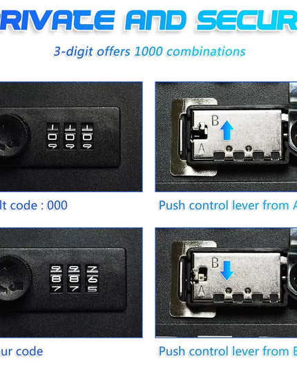 Keybox - wall mounted Key safe with combination lock & 20 Key Hooks