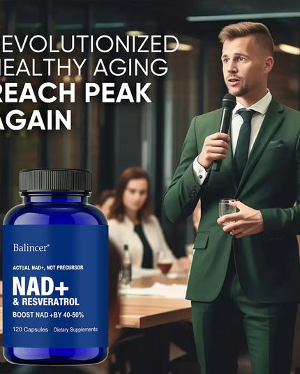 120 capsules NAD+ Supplements with Resveratrol + Vitamin B3, Boost Supplement - Supports Cellular Health