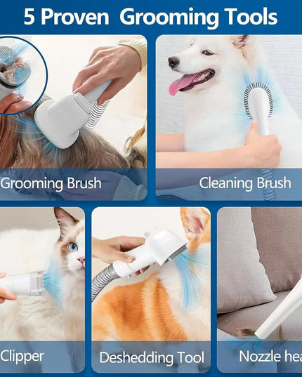 Pets Grooming Vacuum cleaning Kit with 2.3L Capacity and many different brush heads perfect for dogs and cats