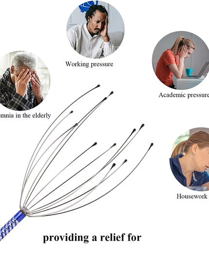 Octopus Head Scratching Scalp Relaxation Relief Massager, Relieves Tension Health Care Tools Random