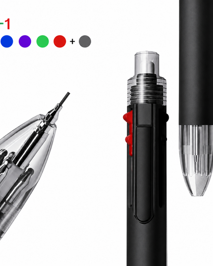 6-in-1 Multicolor Ballpoint Pen & Mechanical Pencil with Eraser
