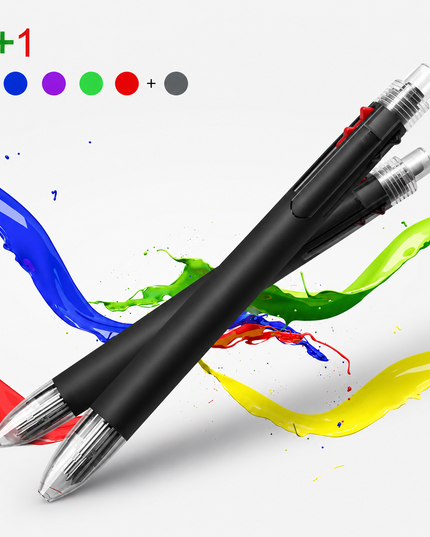 6-in-1 Multicolor Ballpoint Pen & Mechanical Pencil with Eraser