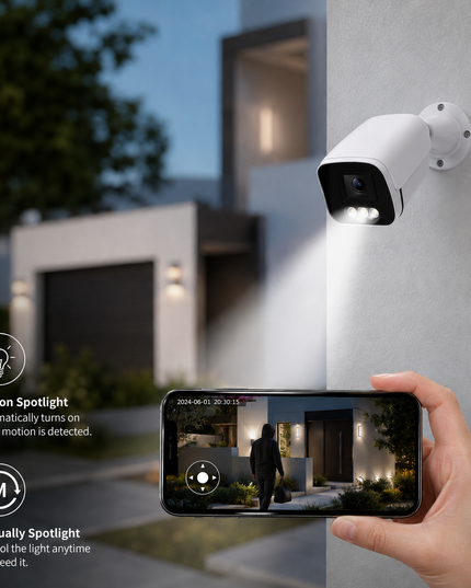 8MP 4K PoE Outdoor Security Camera with Audio & Color Night Vision