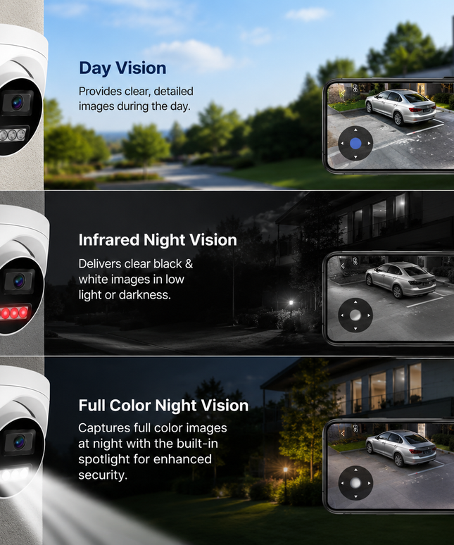 5MP PoE Outdoor Security Camera with 6mm Lens, Audio & Color Night Vision