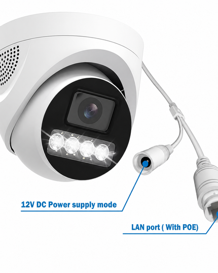 5MP PoE Outdoor Security Camera with 6mm Lens, Audio & Color Night Vision