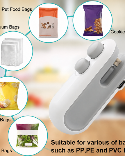 BagSealer - 2 In 1 Mini Rechargeable Bag Sealer & Cutter