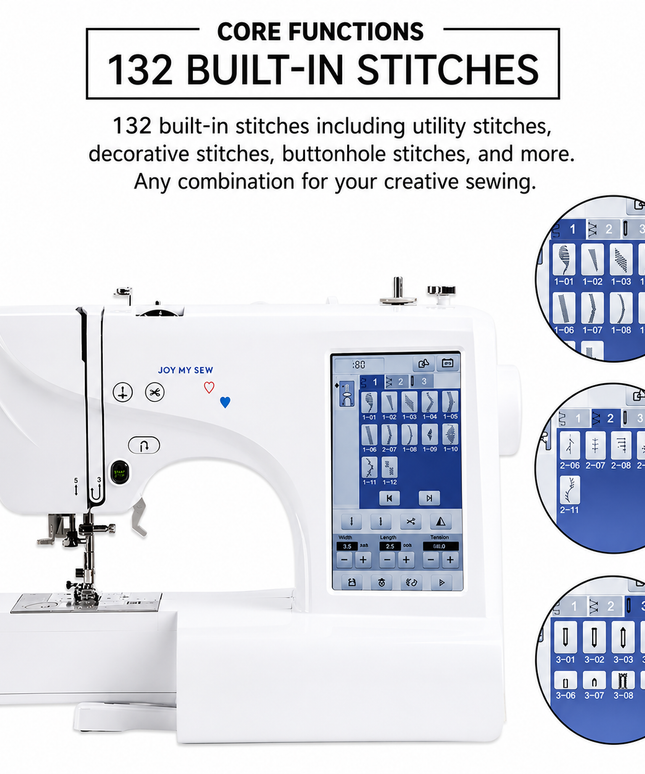 MRS600 Automatic Sewing & Embroidery Machine with 7" LCD Touchscreen