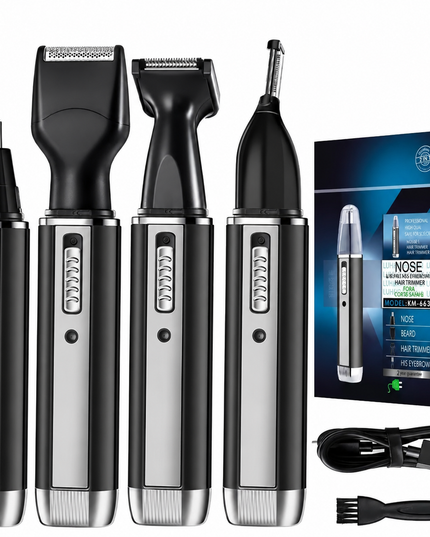 4-in-1 Rechargeable Grooming Trimmer for Nose, Ear, Beard & Detail Trimming