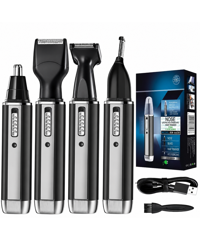 4-in-1 Rechargeable Grooming Trimmer for Nose, Ear, Beard & Detail Trimming