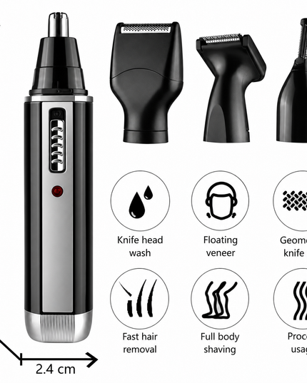 4-in-1 Rechargeable Grooming Trimmer for Nose, Ear, Beard & Detail Trimming