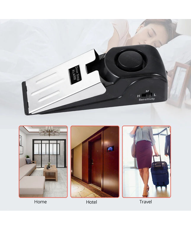 Portable wireless Doorstop Preasure Alarm System 120Db Loud 