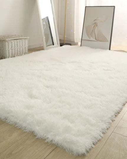 White Fluffy Carpet 120x160cm cream / light grey