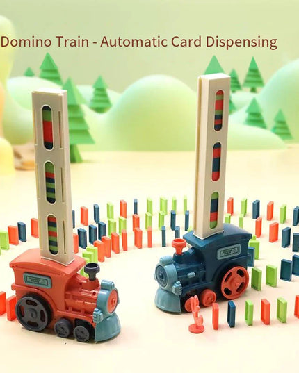Auto Electric Domino Laying train Colorful Dominoes Set 